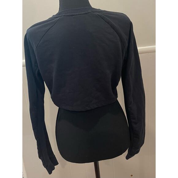 Gym Shark Women’s Cropped Long Sleeve Training Sweatshirt Black Size Small - Picture 5 of 5